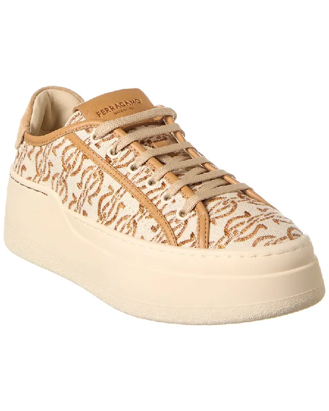 Ferragamo Dahlia Canvas & Leather Platform Sneaker