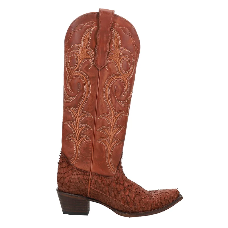 Comfortable Maternity Shoes Fish Embroidered Snip Toe Cowboy Boots