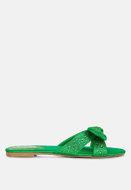 Bold Fashion Footwear fleurette bow flat sandals