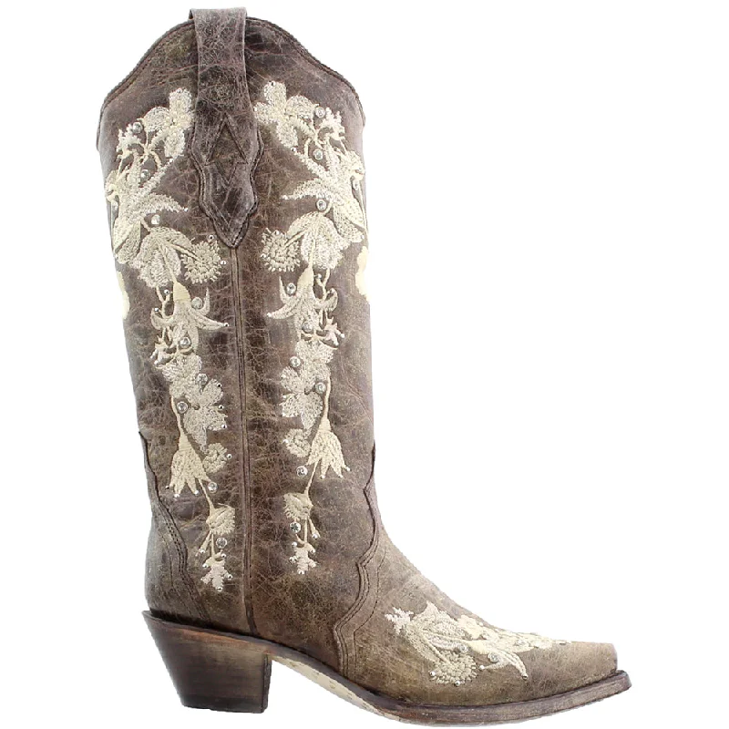 Flash Sale Or Flash Sales Floral Rhinestone Embroidery Snip Toe Cowboy Boots