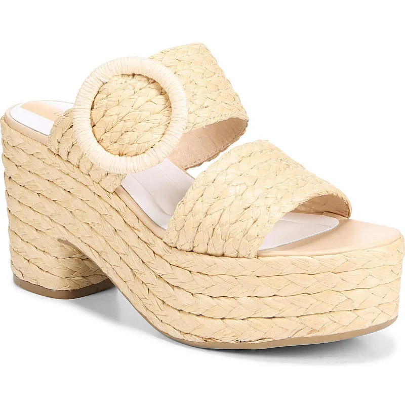 Franco Sarto Womens Costa Raffia Slip On Heels