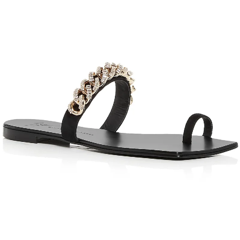 Giuseppe Zanotti Womens PENTAGONO Toe Ring Slip On Flatform Sandals