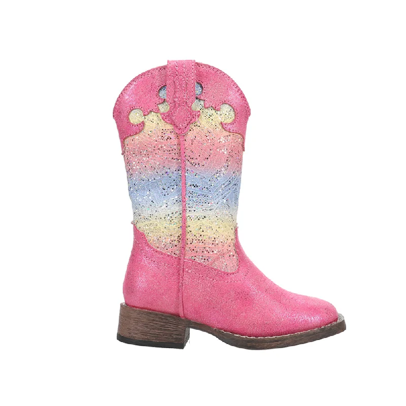 Huge Markdowns Glitter Lace Square Toe Cowboy Boots (Little Kid-Big Kid)