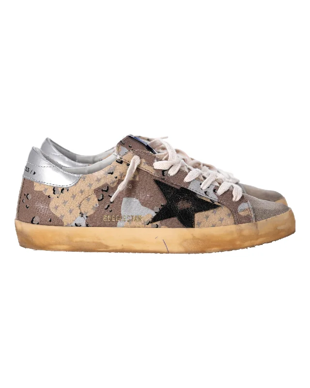 Golden Goose Superstar Camouflage Sneakers in Multicolor Canvas