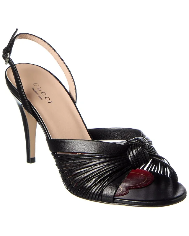 Gucci Crawford Leather Slingback Sandal