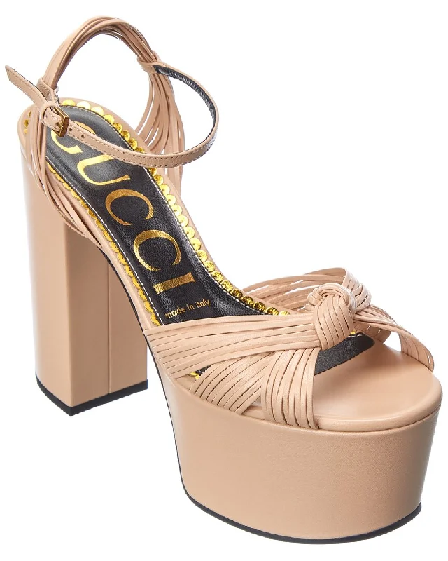 Gucci Leather Platform Sandal