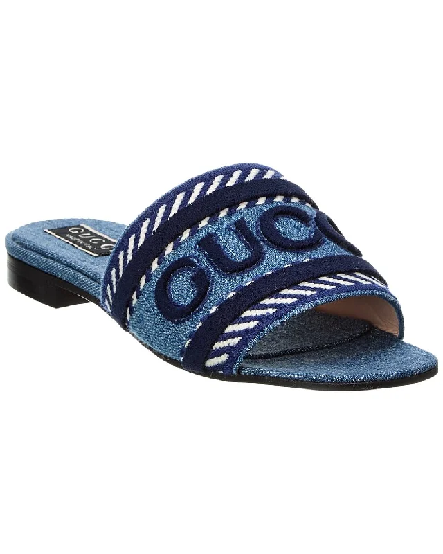 Gucci Script Denim Sandal