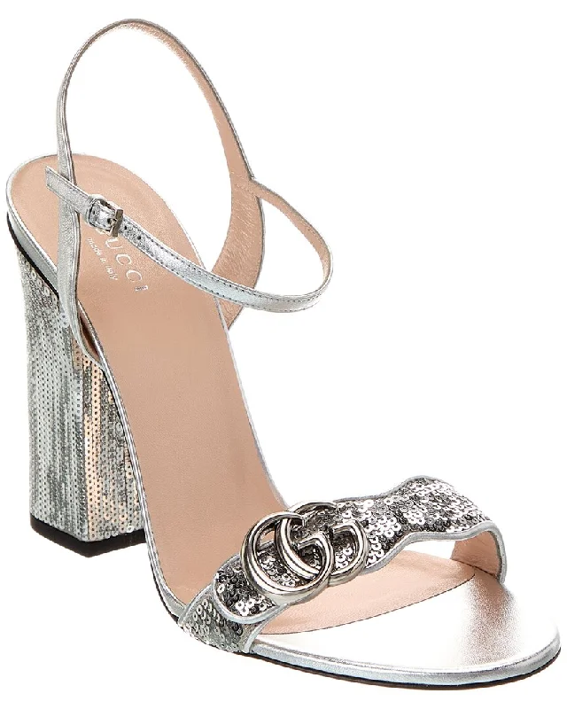 Gucci Sequin & Leather Sandal