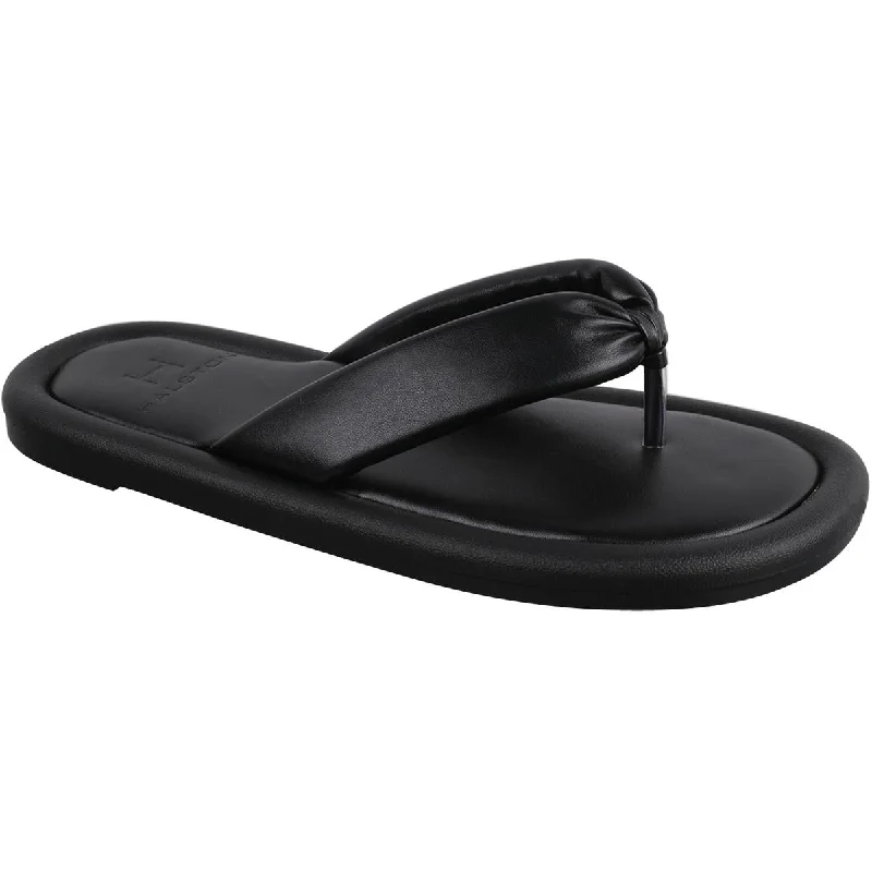 Stylish Casual Footwear H Halston Womens Citizen Vegan Leather Thong Flat Sandals