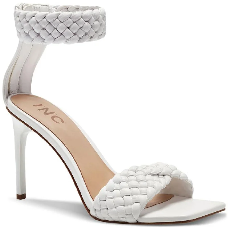 Street-Style Slip-Ons INC Womens Adalie Faux Leather Braided Ankle Strap
