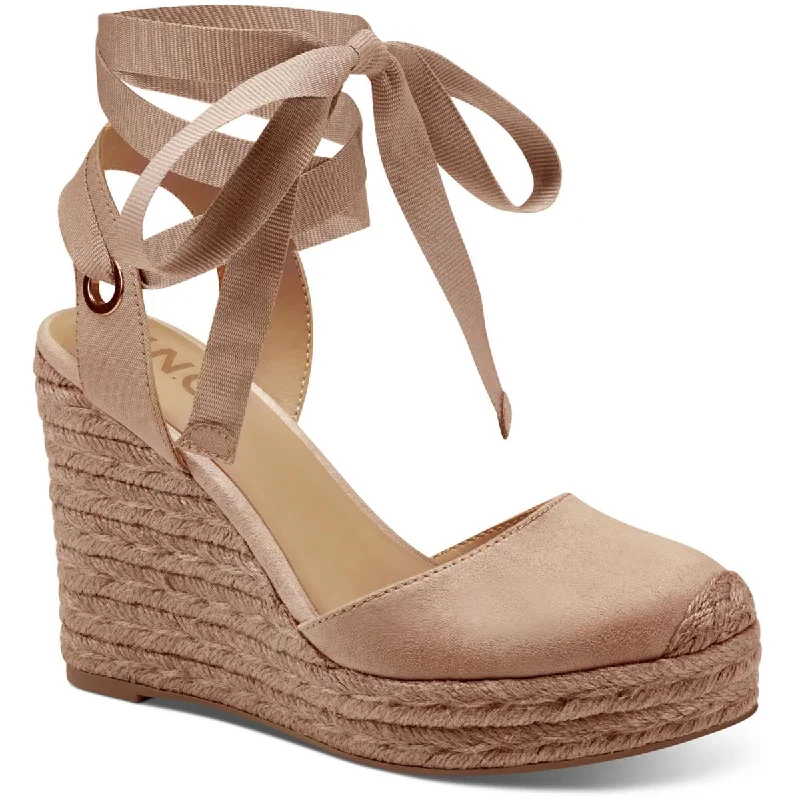 Luxury Casual Deals INC Womens Maisie Faux Suede Padded Insole Wedge Sandals