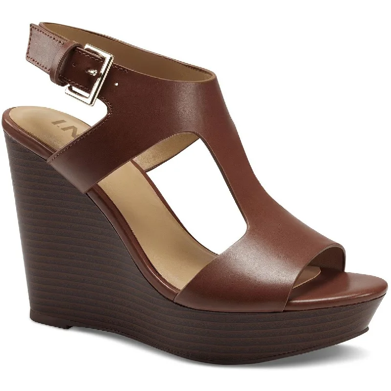 Spring Offer INC Womens Valleri Faux Leather Open Toe Wedge Sandals