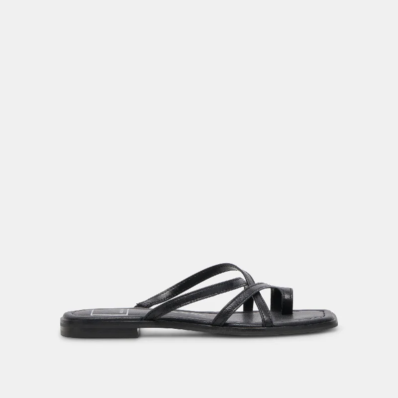 Must-Have Style Discounts INDIGO SANDALS BLACK LEATHER