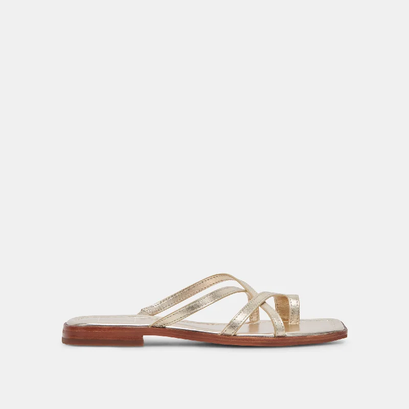 Smart Casual Deals INDIGO SANDALS GOLD DISTRESSED LEATHER