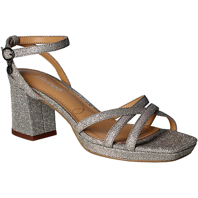 Urban Elegance Deals J. Renee Womens Klarson Metallic Ankle Strap Heels