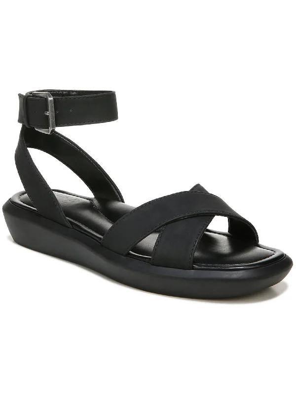 Athleisure Style Sale Jamila Womens Faux Leather Ankle Strap Wedge Sandals