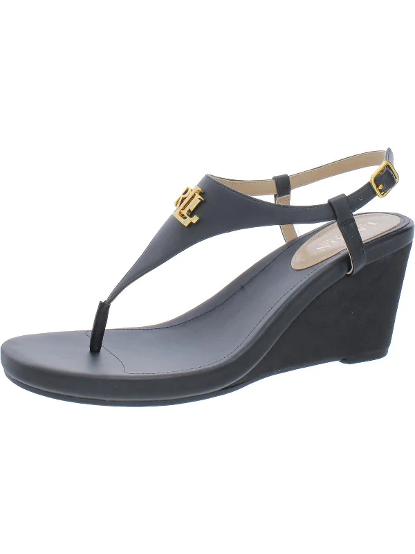 Romantic Fashion Discounts Jeannie Womens Logo Wedge Sandals