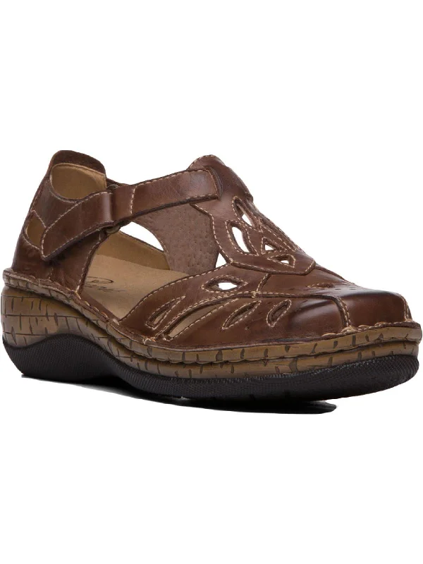 Jenna Womens Leather Cut Out Fisherman Sandals