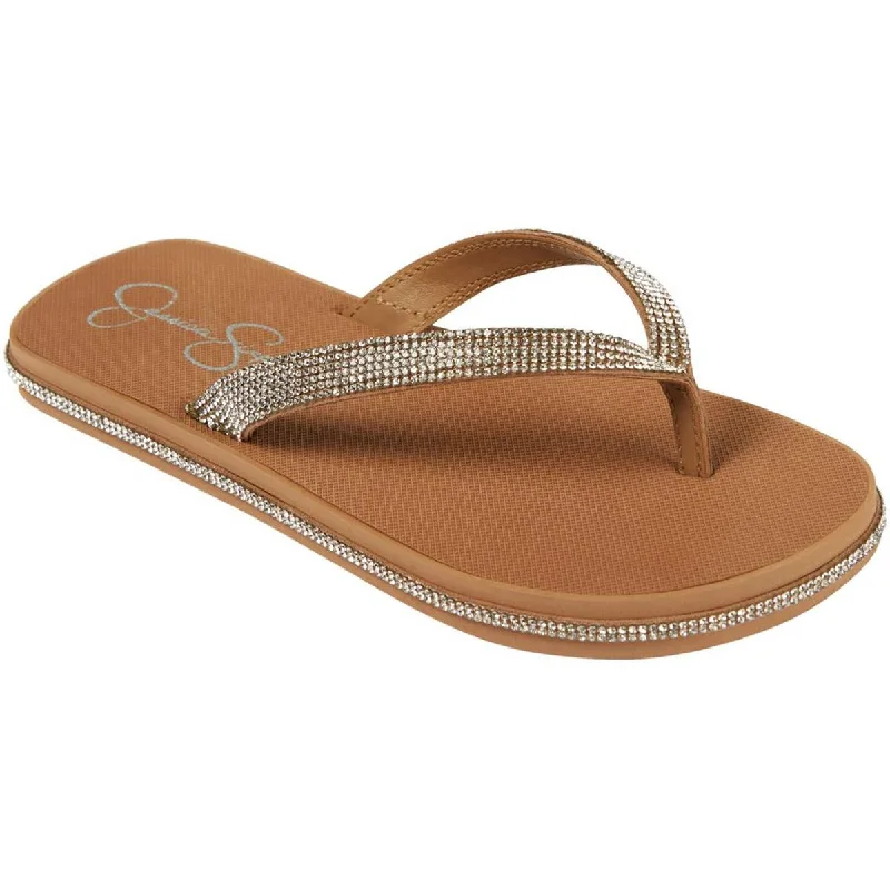 Jessica Simpson Womens Kalouy Rhinestone  Thong Sandals