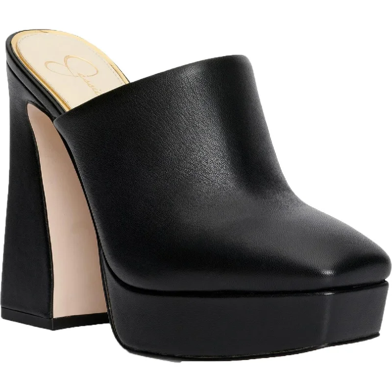 Affordable Women's Shoes Jessica Simpson Womens Leather Slip On Mules