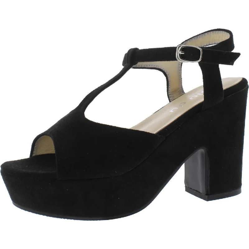 Limited-Time Shoe Deals Jiu Du Womens Faux Suede Ankle Strap Platform Heels