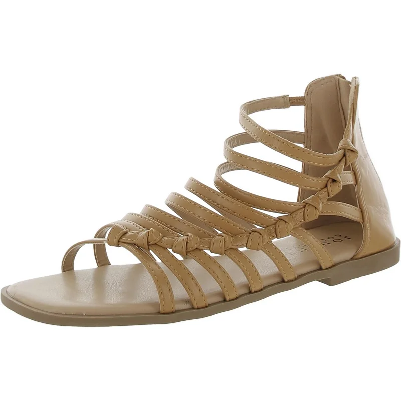 Journee Collection Womens Faux Leather Square Toe Strappy Sandals