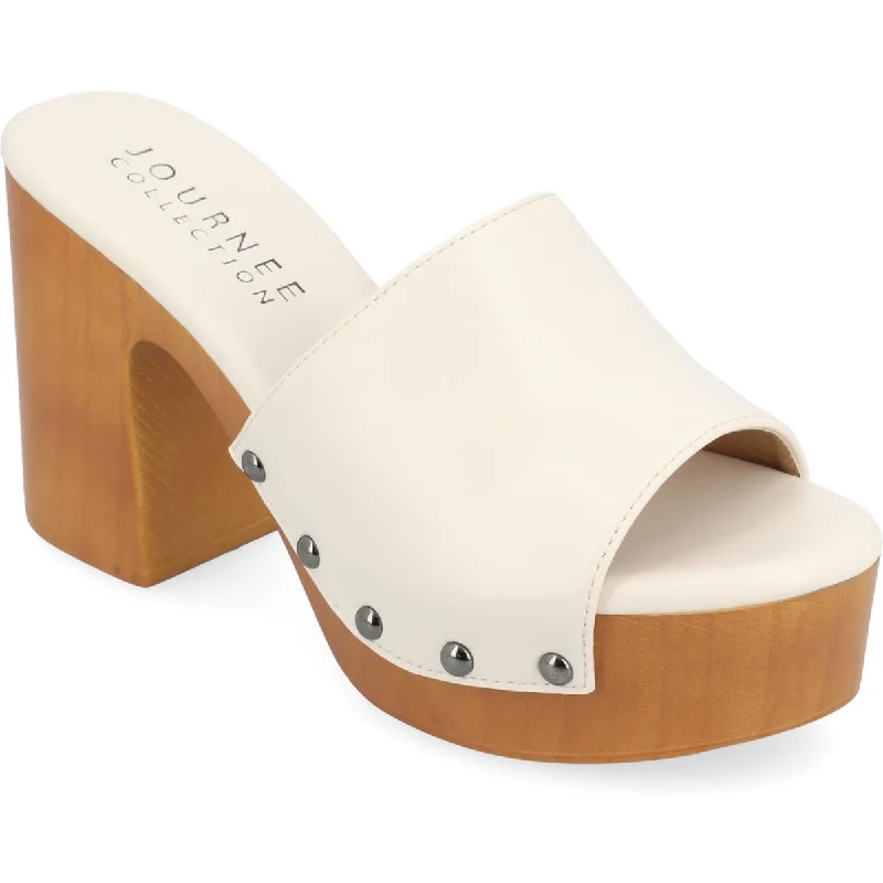 Journee Collection Womens VEDA Round toe Wedge Block Heel