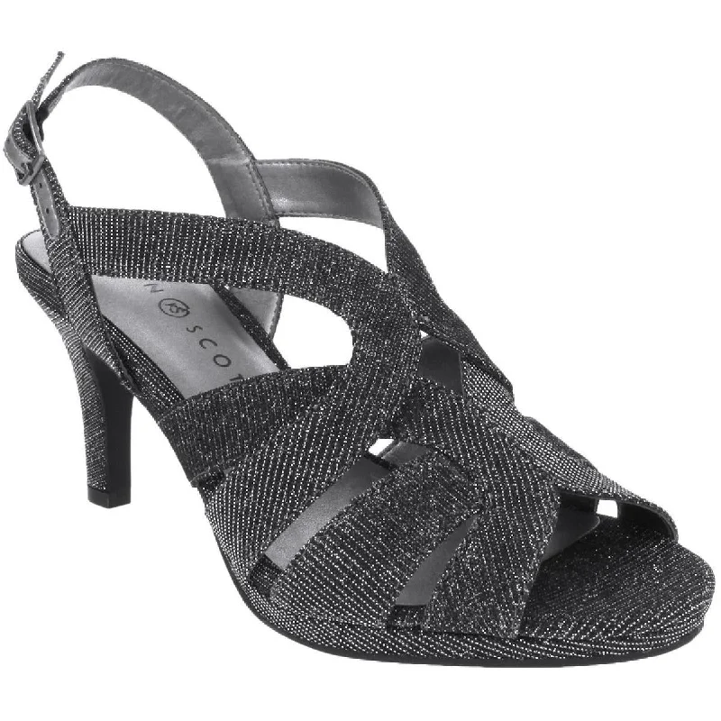 Stylish Statements Karen Scott Womens Belindah Metallic Padded Insole Slingback Sandals