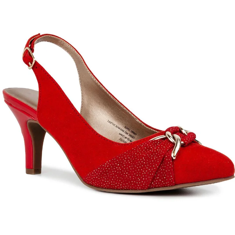 Designer Casual Shoes Karen Scott Womens Gisellee Chain Slingback Heels