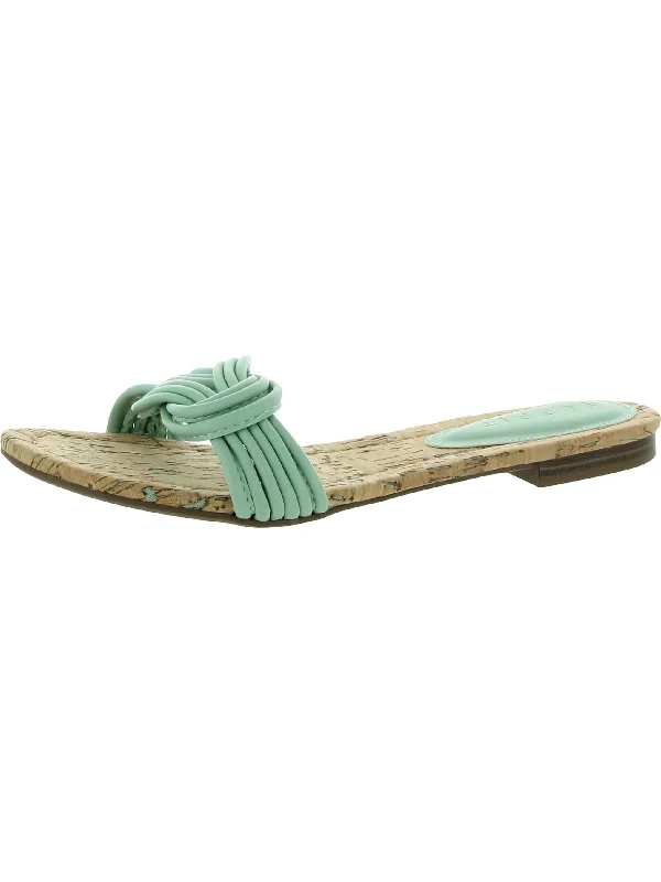 Comfortable Walking Shoes Katelyn Womens Faux Leather Flip Flop Flat Sandals