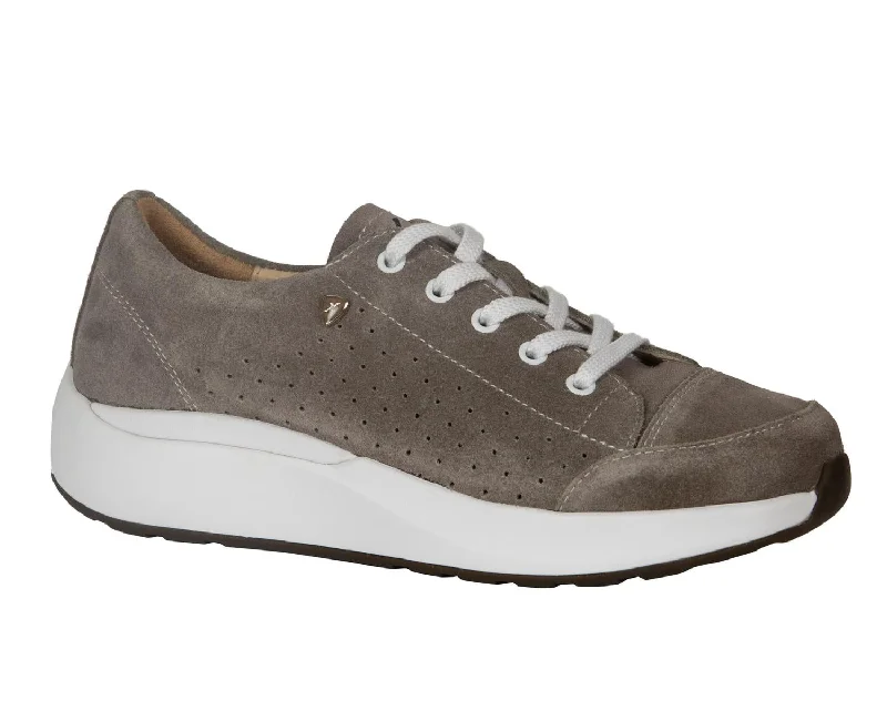 Ladies' Heidi Wide Sneakers In Fawn Suede