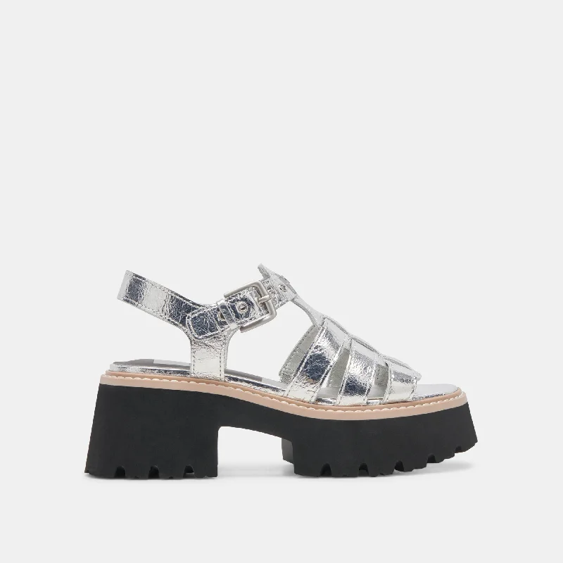 Discount Price LATICE SANDALS SILVER DISTRESSED LEATHER