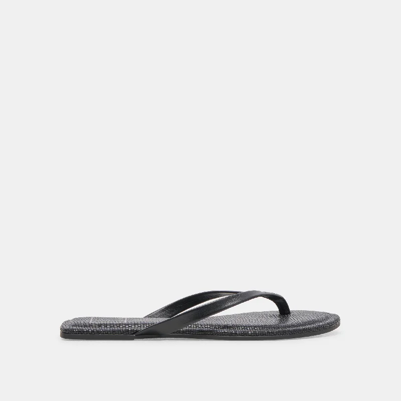 Women's Flexible Sole Shoes LAYNEY SANDALS BLACK LEATHER