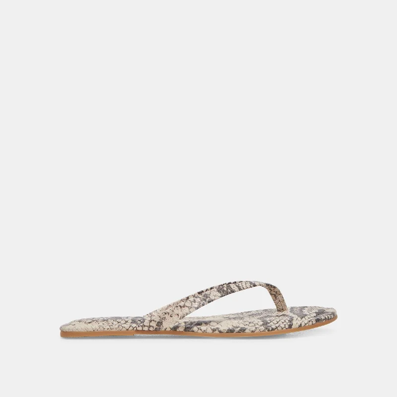 Women's Adventure-Ready Shoes LAYNEY SANDALS BLACK WHITE EMBOSSED SNAKE