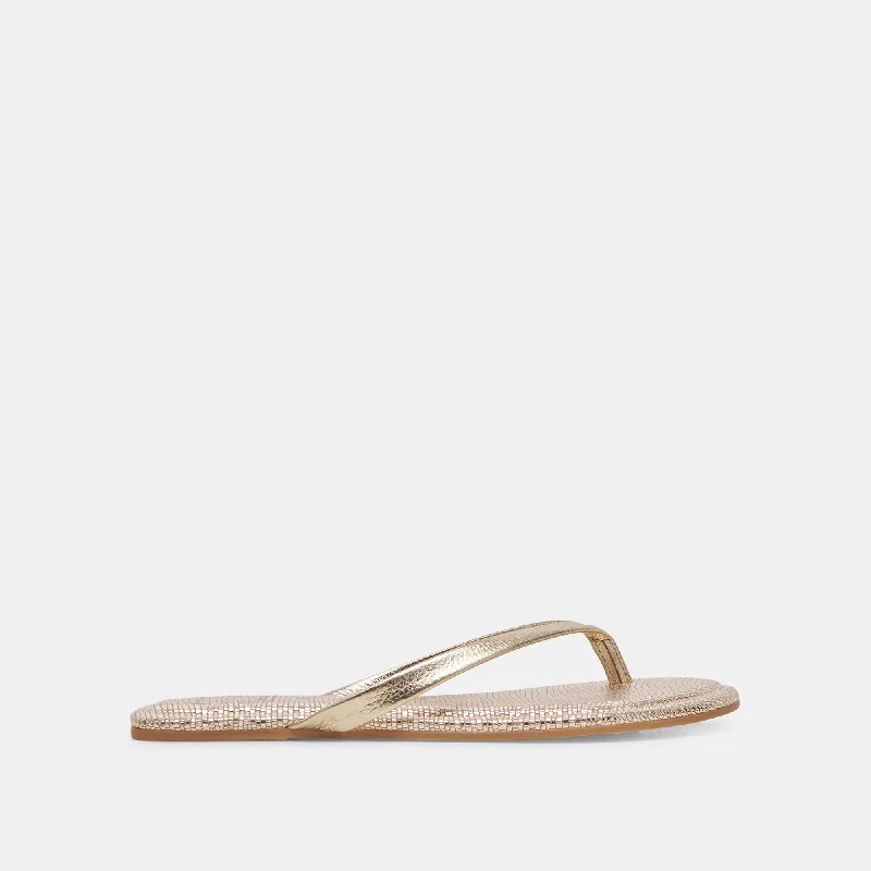 High-Fashion Casual Shoes LAYNEY SANDALS LIGHT GOLD METALLIC LEATHER