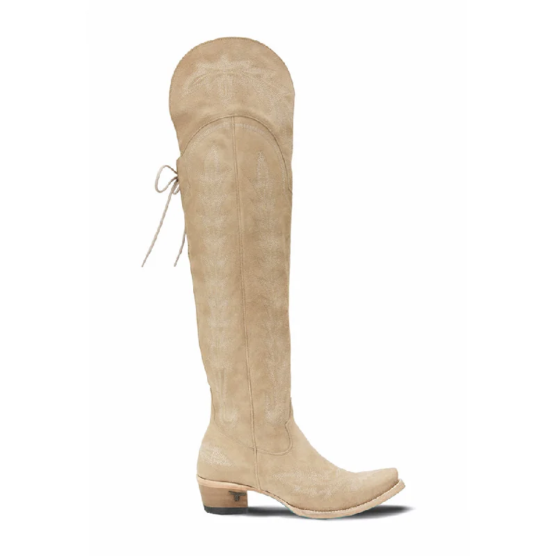 Cozy Winter Boots Promotion Lexington OTK Corset Embroidered Snip Toe Zippered Cowboy Boots