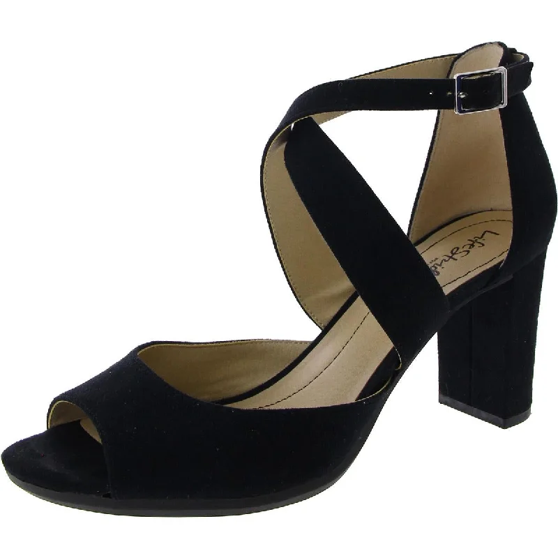 Stay Ahead In Style LifeStride Womens Allison Faux Suede Ankle Strap Evening Sandals