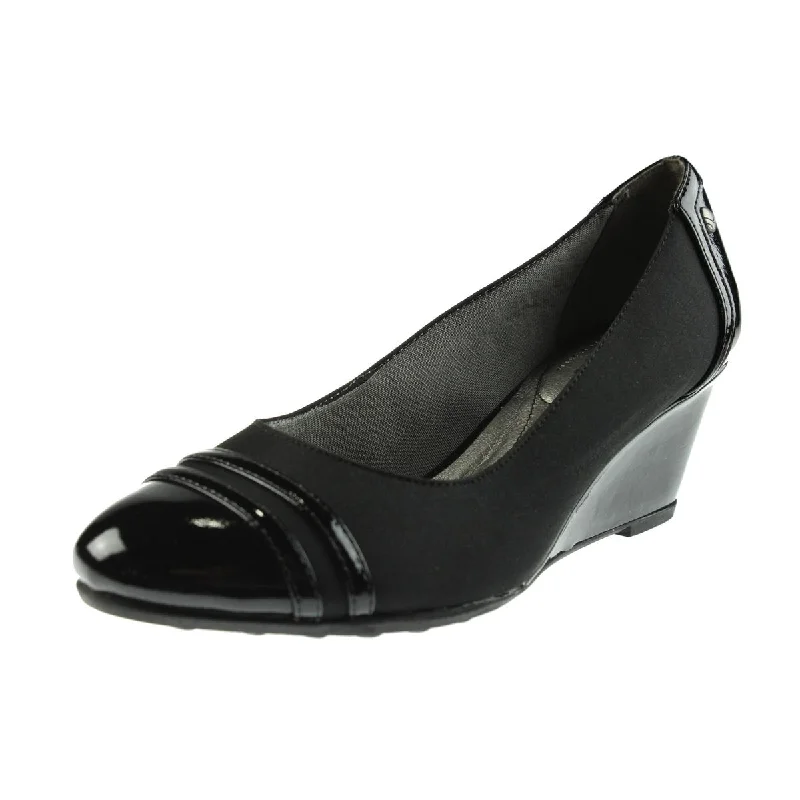 Limited Stock, Big Sale LifeStride Womens Juliana Patent Toe Cap Wedge Heels