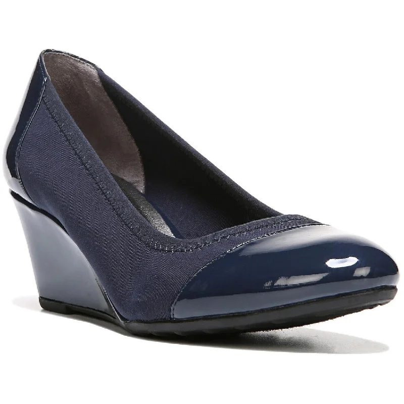 Comfortable Women's Shoes LifeStride Womens Juliana STR Patent Toe Cap Wedge Heels