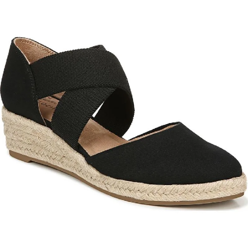 Stylish Shoe Discounts LifeStride Womens Keaton  Canvas Slip On Wedge Heels