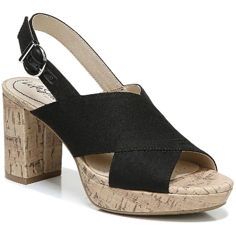 Sleek Style Discounts LifeStride Womens Lara Padded Insole Canvas Platform Sandals