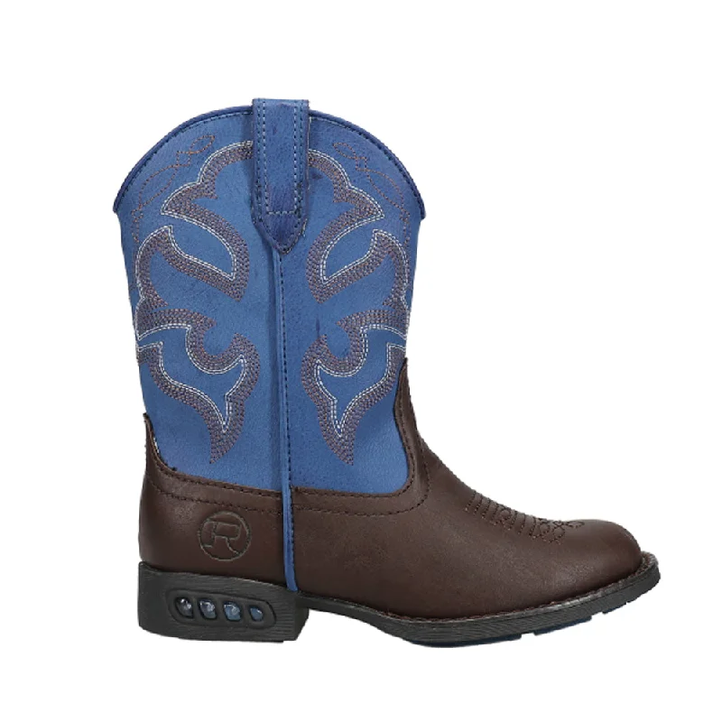 Limited Time Special Offer Lightning Embroidery Round Toe Cowboy Boots (Little Kid)