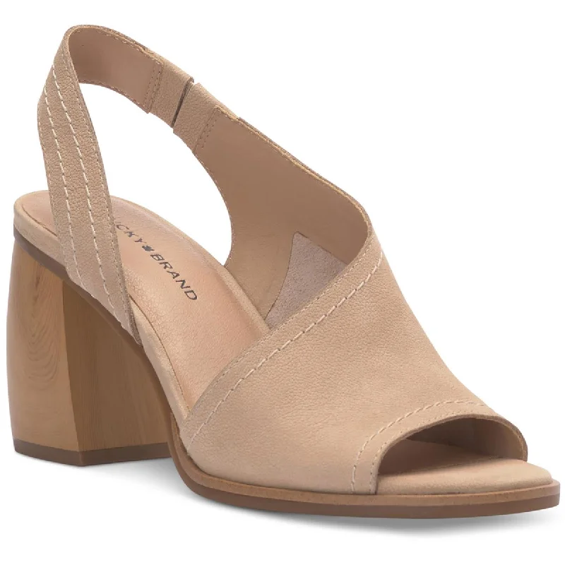 Limited Stock Lucky Brand Womens Xilna Leather Slip On Slingback Heels