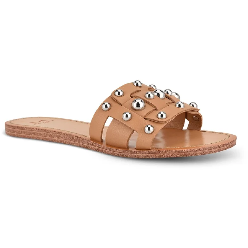 Marc Fisher LTD Womens Pacca Leather Studded Slide Sandals