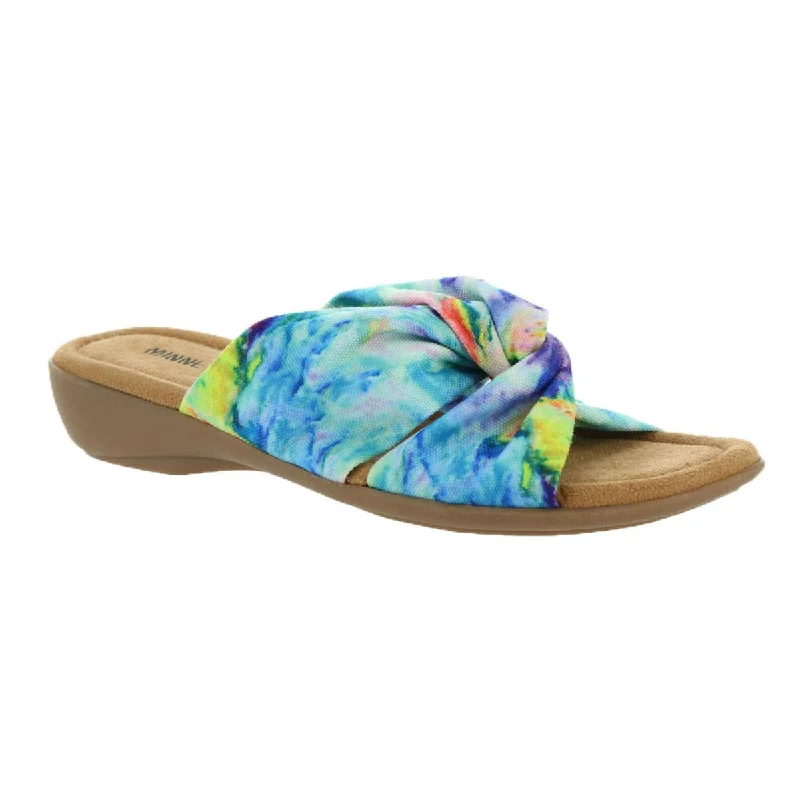 Modish Fashion Discounts Minnetonka Womens Sarong Criss-Cross Front Slip On Slide Sandals