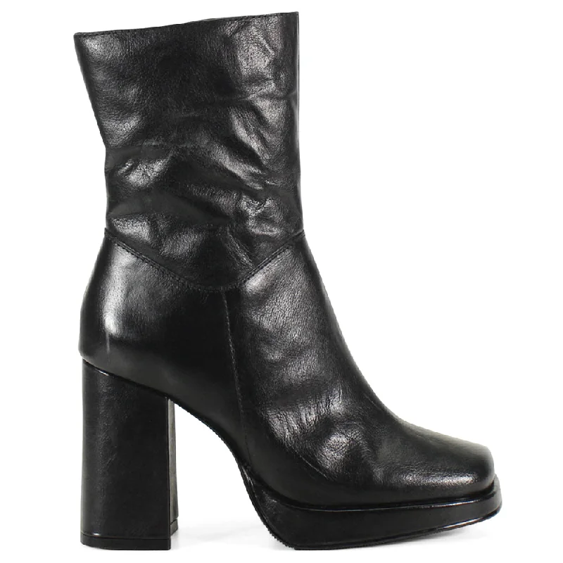 Comfortable Walking Shoes Mont Pelier Square Toe Platform Boots
