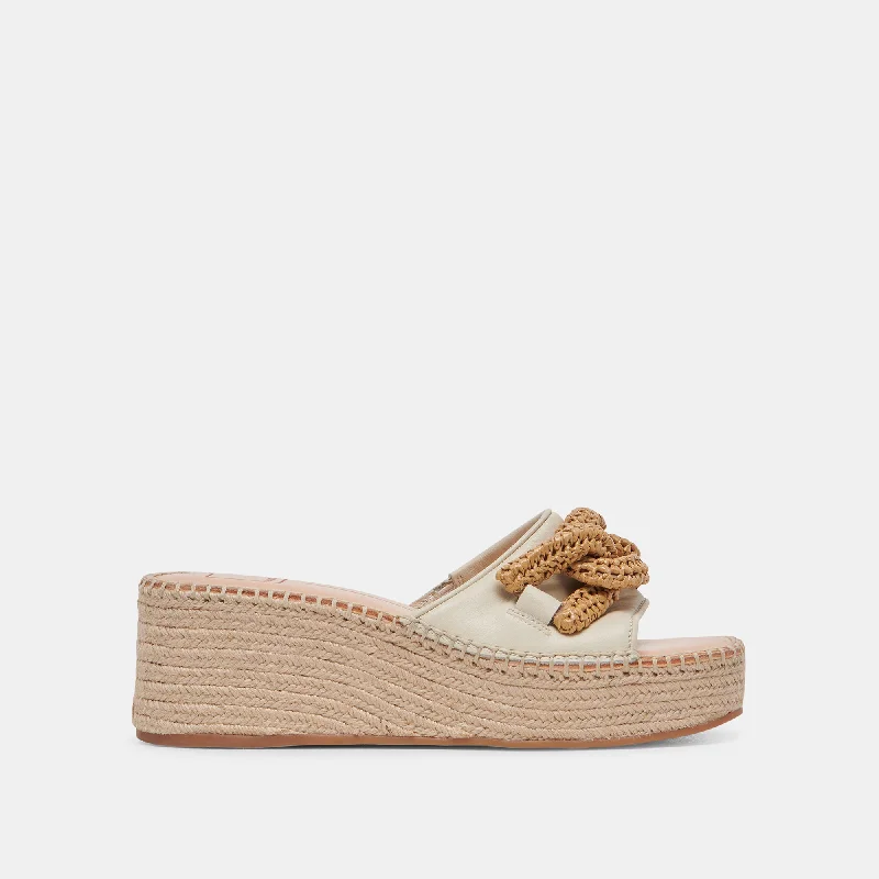 Chic Breathable Shoes NARNIA SANDALS IVORY LEATHER