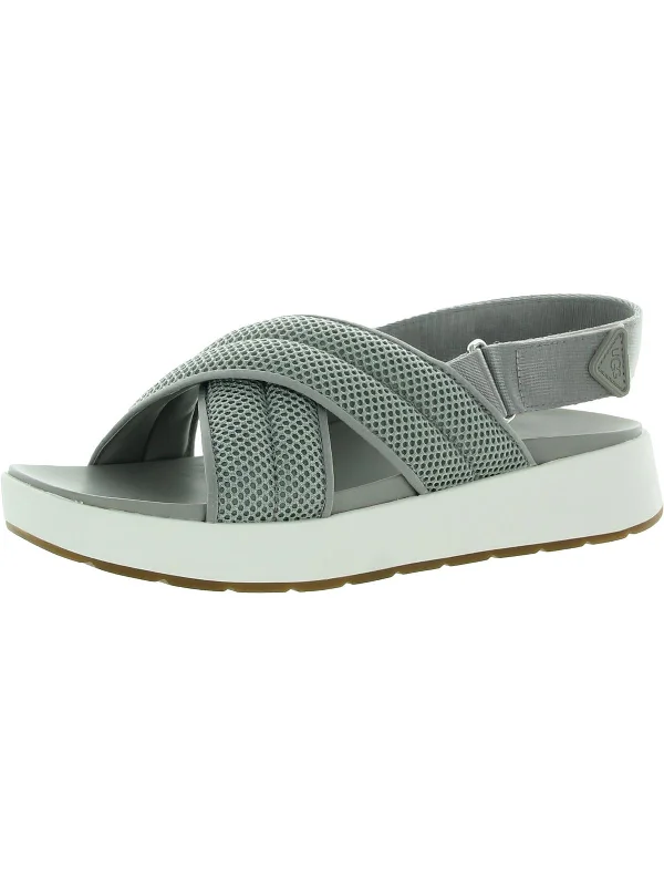 Chic & Cozy Collection Nella Womens Leather Slingback Platform Sandals