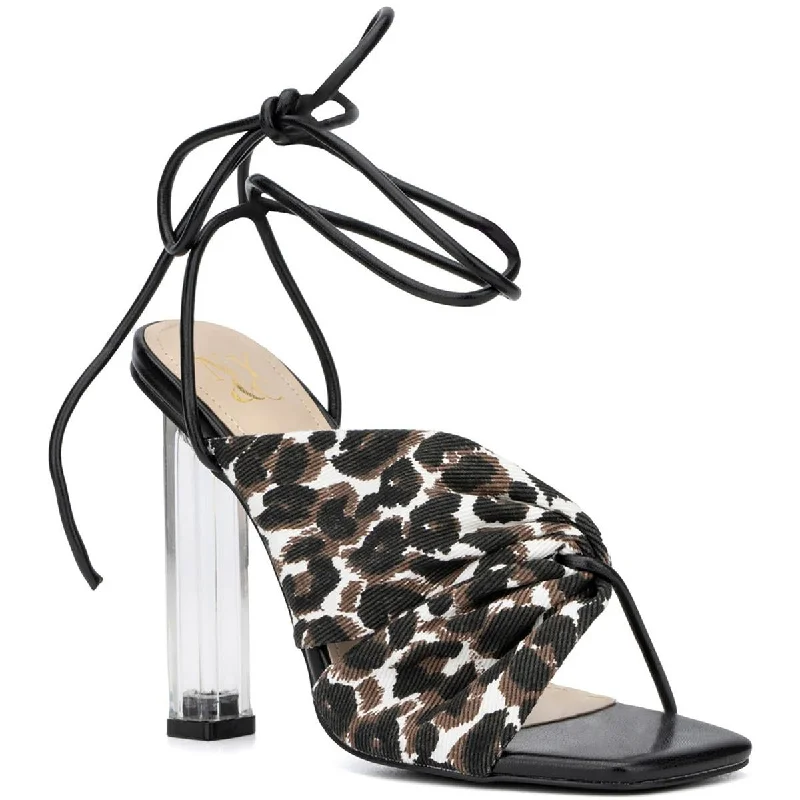 New York & Company Womens Carolle Animal Print Square Toe Heels