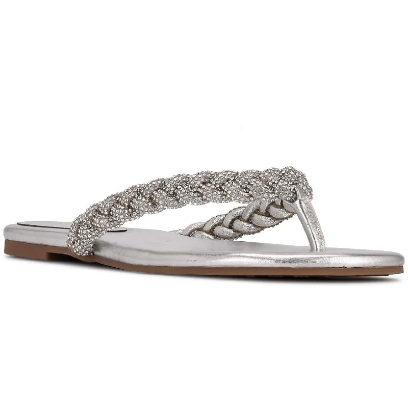 Budget Saver Nine West Womens Tinee 5 Rhinestone Slip On Flip-Flops